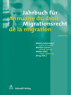cover image of Jahrbuch für Migrationsrecht 2014/2015